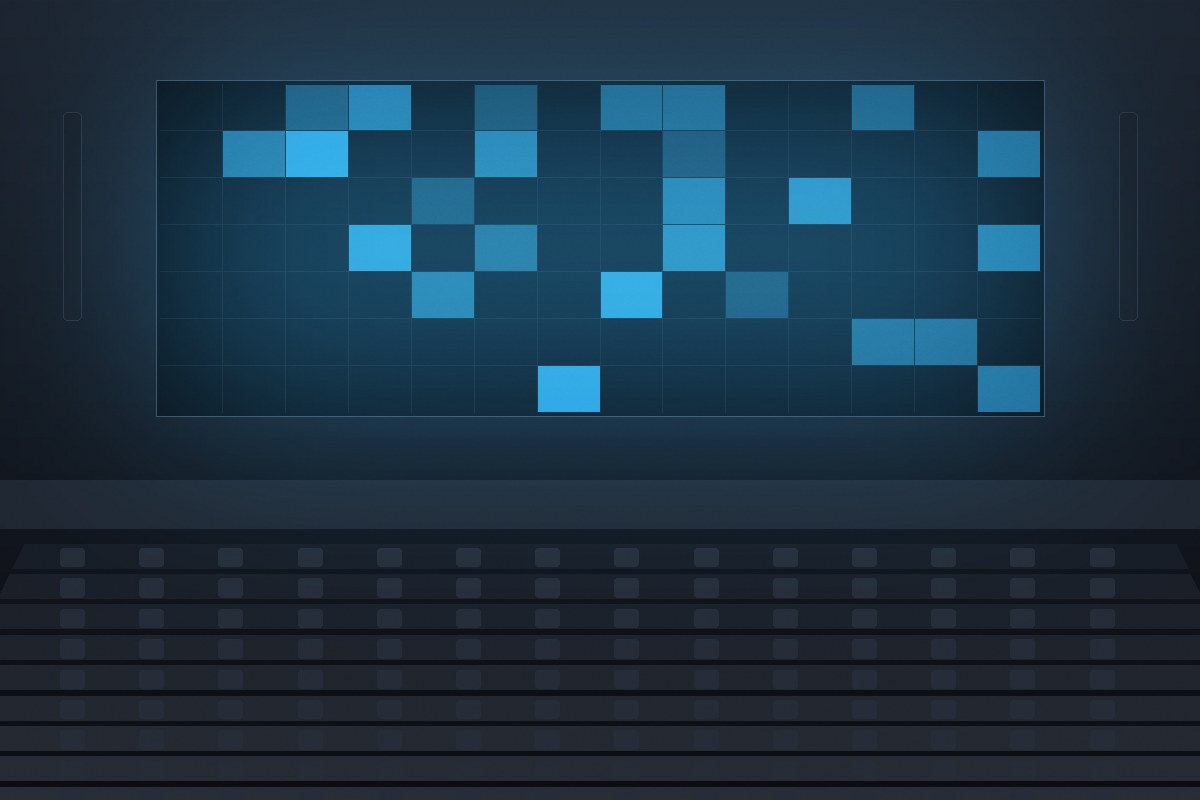 Visualizzazione dello spazio eventi in configurazione plenaria