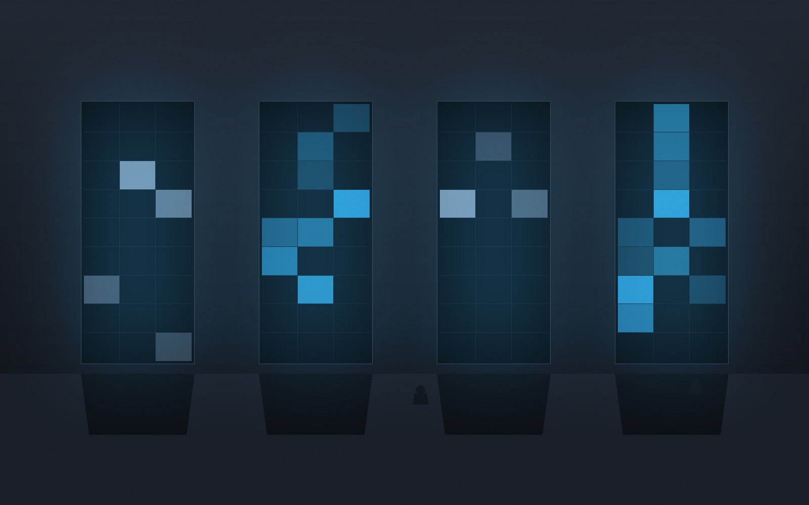 Punto vendita con display verticali